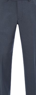 Bhs Mens Blue Pindot Regular Fit Flat Front