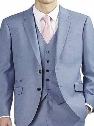 Bhs Mens Burton Light Blue Tailored Fit Suit Jacket,