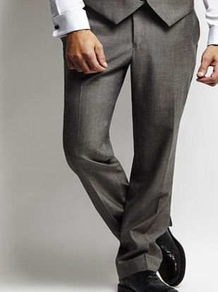 Bhs Mens Flat front Grey Suit Trousers, Grey