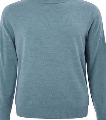 Bhs Mens Supersoft Green Crew Neck Jumper, Green