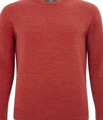 Bhs Mens Supersoft Red Marl Crew Neck Jumper, RED