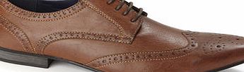 Bhs Mens Tan Leather Look Formal Shoes, BROWN