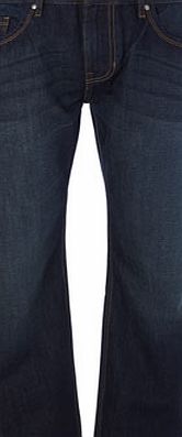 Bhs Mens Trait Dirty Tint Relaxed Fit Jeans, Blue