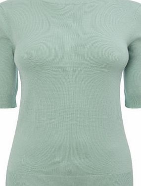 Bhs Mint Short Sleeve Turtle Neck Jumper, mint