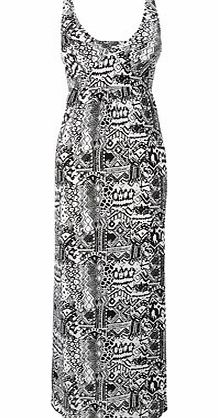 Bhs Mono Tribal Print Maxi Dress, black/white