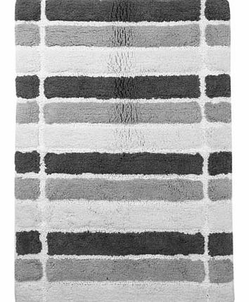 Monochrome Broad Stripe Bath Mat, monochrome