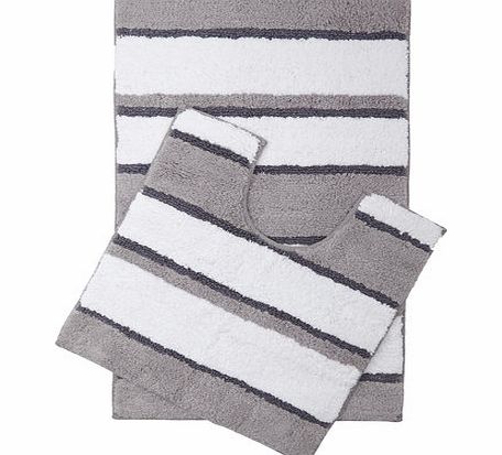 Monochrome Brooklyn stripe bath mats, monochrome