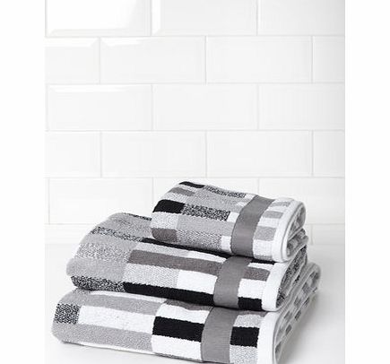 Bhs Monochrome marl block patterned towel range,