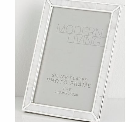 Mother of pearl photo frame 4`` x 6``, grey marl