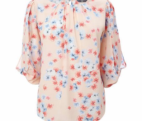 Bhs Multi Pink Floral Bow Blouse, multi pink