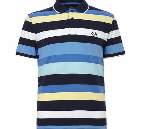 Bhs Multi Striped Jersey Polo Shirt, Yellow