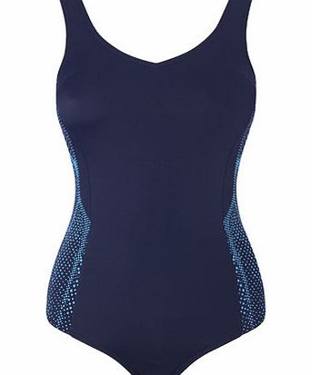 Bhs Navy And Blue Sport Tummy Control Swimsuit,