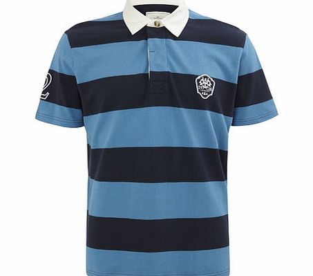 Navy Block Stripe Rugby Shirt, Blue BR52P24FNVY