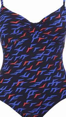Bhs Navy Great Value Swallow Print Swimsuit, navy