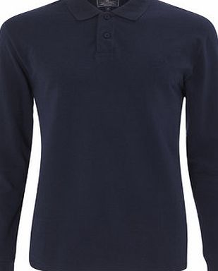 Bhs Navy Long Sleeved Polo Shirt, Blue BR54P05GNVY