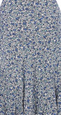 Bhs Navy Multi Leaf Printed Skirt, navy multi