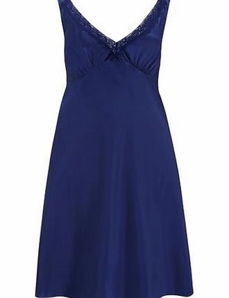 Bhs Navy Satin Mid length Nightdress, navy 12613270249