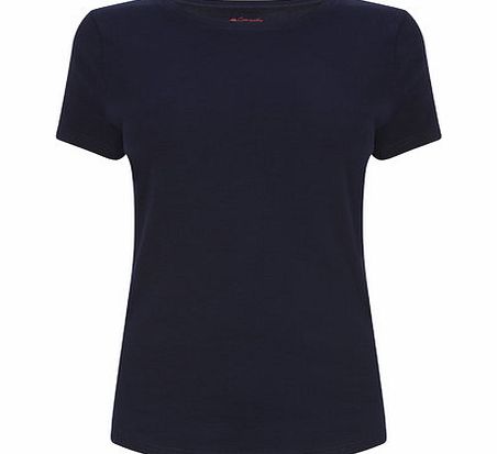 Bhs Navy Short Sleeve Crew Neck Top, navy 2424170249