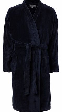 Navy Soft Touch Dressing Gown, Navy BR62G01XNVY
