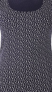 Bhs Navy Spot Print Scoop Neck Vest, navy 2424780249