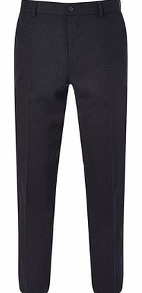 Bhs Navy Stripe Flat Front Trousers, Blue BR65F04DNVY