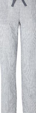 Bhs Navy Stripe Linen Blend Tapered Trouser, navy