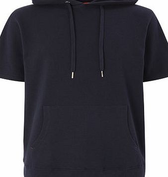 Bhs Navy Textured Hooded Top, Blue BR62T03GNVY