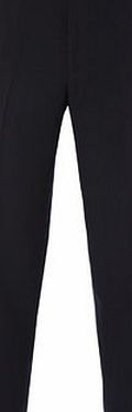 Bhs Navy Twill Regular Fit Flat Front Trousers, Blue