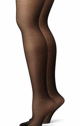 Bhs Nearly Black 2 Pair Pack Control Top Tights,