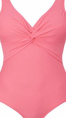 Bhs Neon Pink Twist Detail Tummy Control Swimsuit,