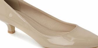 Bhs Nude Patent Kitten Heel Court Shoes, nude
