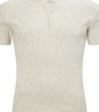 Bhs Oatmeal Short Sleeve Rib Top, Cream BR52R01ENAT