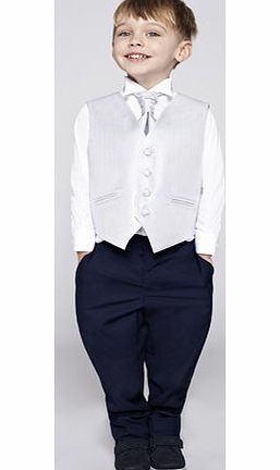 Bhs Page Boy Silver Basket Weave Set, silver