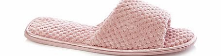 Bhs Pale Pink Bobble Open Toe Slippers, pale pink