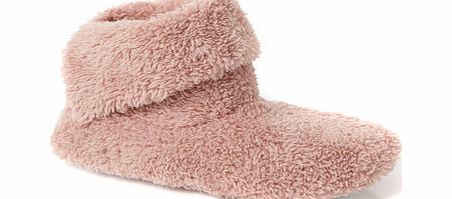 Bhs Pale Pink Fluffy Slipper Booties, pale pink