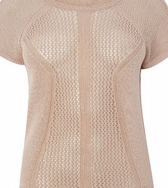 Bhs Pale Pink Short Sleeve Corded Jumper, pale pink