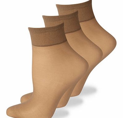 Paola 3 Pack of 15 Denier Soft Shine Ankle