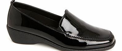 Patent Black TLC Wide Fit Lightweight Loafers,