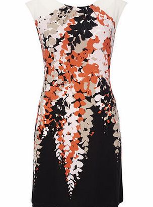 Bhs Petite Pink and Orange Leaf Print Tunic, fuchsia