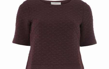 Bhs Petite Plum Red Quilted Top, purple 19125290924