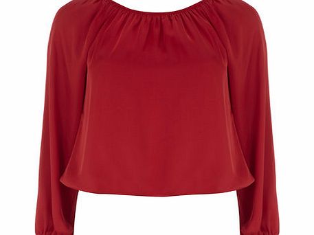 Bhs Petite Satin Gypsy Top, red 19129053874