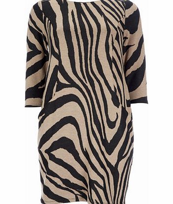 Bhs Petite Stone Zebra Dress, stone 12034742730