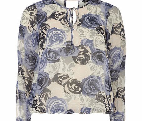 Bhs Pink and Black Rose Top, pink 19130770528