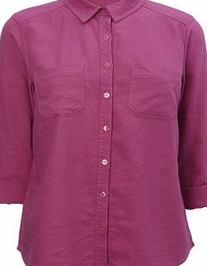 Pink Linen Blend Shirt, purple 3391601442