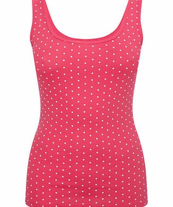Bhs Pink/white Spot Scoop Vest, pink/white 2422744095