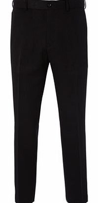 Plain Black Pinstripe Trouser, Black BR65P03ABLK