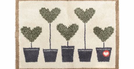 Bhs Potted Hearts Hug Rug Doormat, green 30905239533