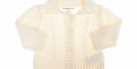 Bhs Pumpkin Patch Girls White Cable Cardigan, white