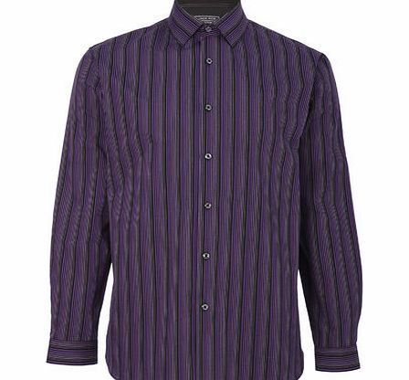 Bhs Purple Gradual Stripe Shirt, Purple BR66C34FPUR