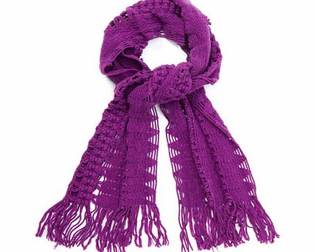 Purple Open Crochet Scarf, purple 6603580924